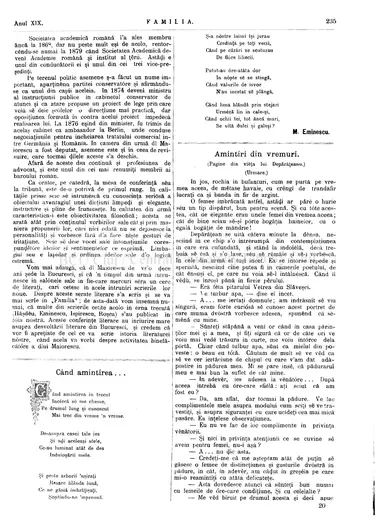 „Când amintirea” — «Familia», 1883