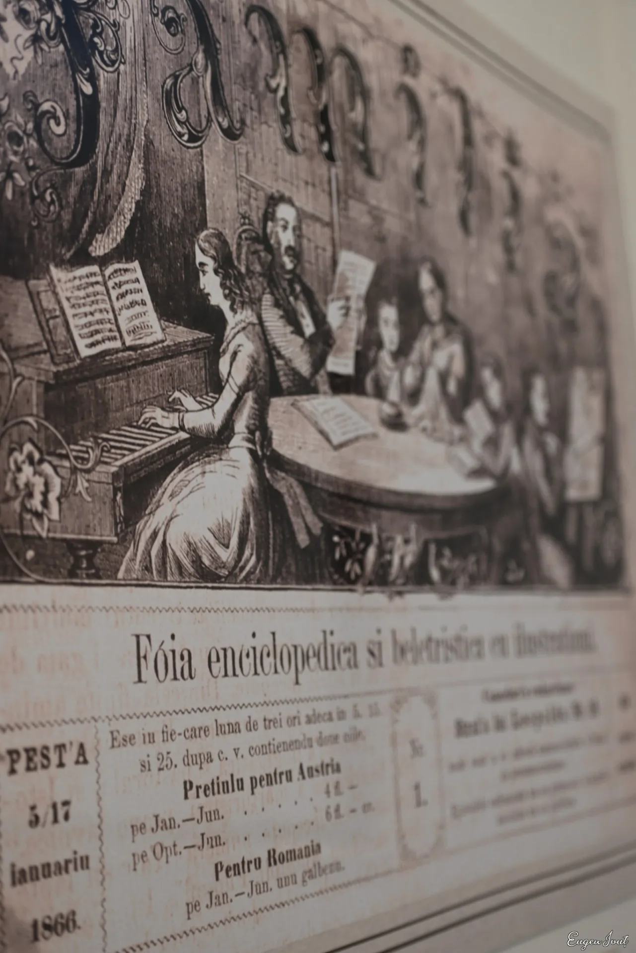 Pagină din revista „Familia”, anul 1866, fondată de Iosif Vulcan
