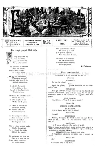„Pe lângă plopii fără soț” — «Familia», 1883