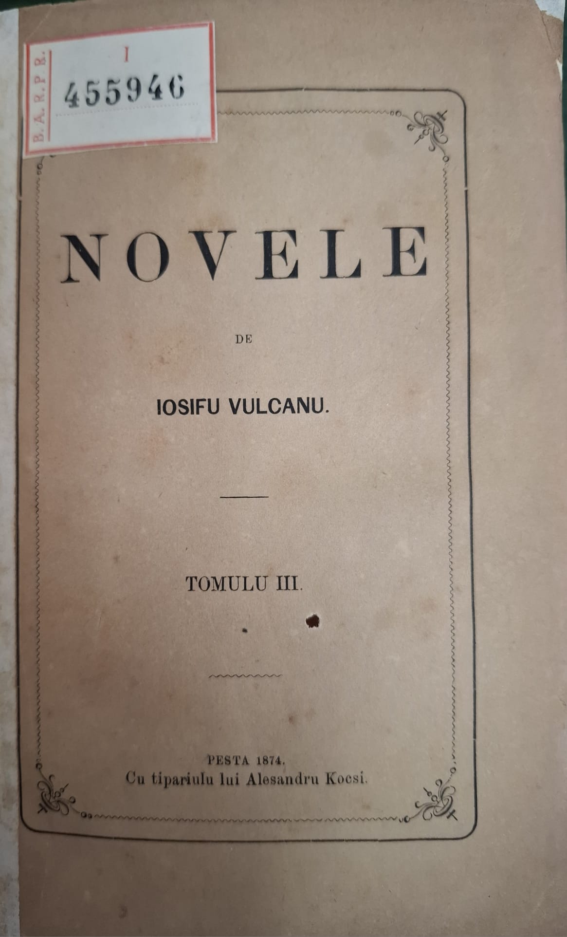 Coperta — Novele, tomul III