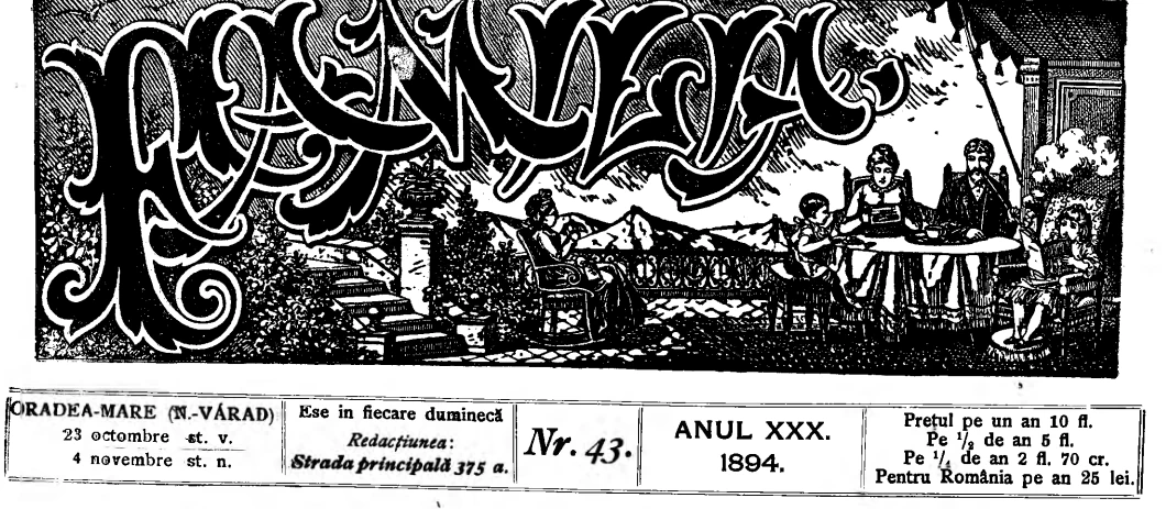 Frontispiciul revistei Familia, 1894